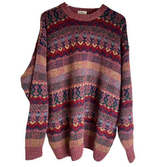 Vintage Clan Royal 100% Wool Crew Neck Pullover Sweater Scotland Men's Large - Picture 1 of 7